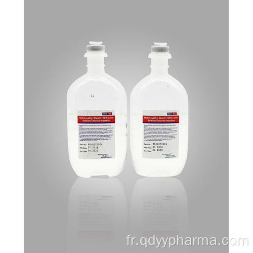 Hydroxyéthyl Starch 130 / 0,4 et injection de chlorure de sodium